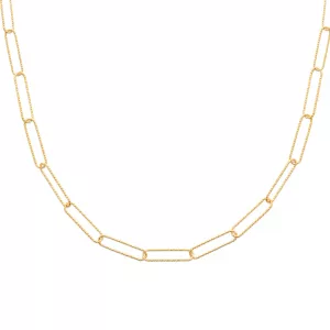 Élégant collier en plaqué or et argent 925, une pièce d'artisanat exceptionnelle.